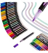 Upanic Super Squiggles Outline Markers-24 Colors Super Squiggles Markers,Outline Markers Double L...