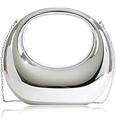 SURPRISE PIE Women's Formal Acrylic Metallic Clutch Purses Wedding Guest Crescent Evening Bag wit...