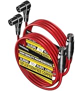 VANDESAIL XLR Microphone Cable 6 Feet 2 Pack Right Angle XLR Cables 6ft Male to Straight Female M...