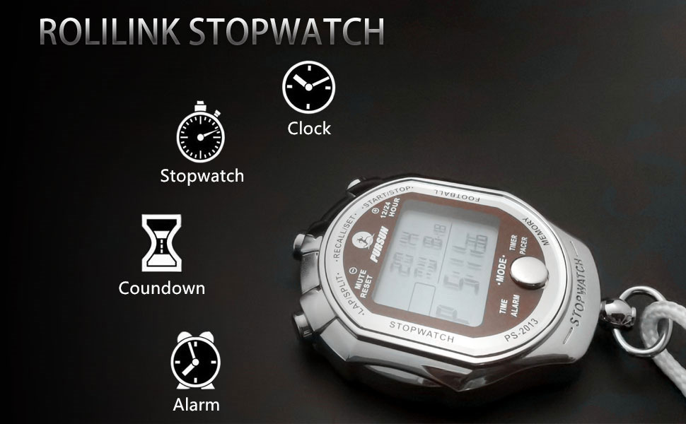 Stopwatch,Metal Stop Watch for Sports with Backlight Memory Waterproof Stopwatches Timer for Sports