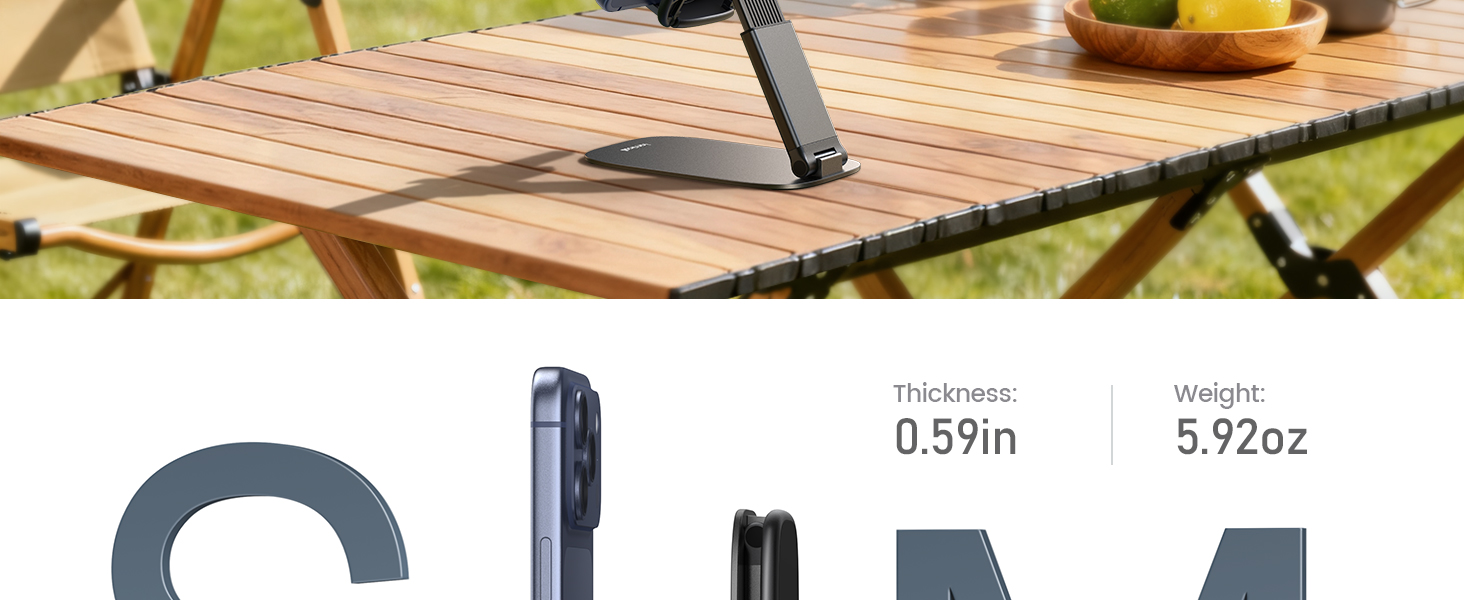 destop phone iphone stand table tabletop facetime call zoom foldable portable ultra thin