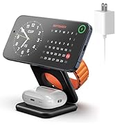 KU XIU Foldable Magnetic Charger, Aluminum Alloy 3 in 1 Charging Station for Apple, 15W Fast Wire...