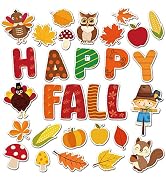 Happy Fall Bulletin Board Decorations Pumpkin Autumn Leaves Acorn Cut Outs Fall Classroom Bulleti...