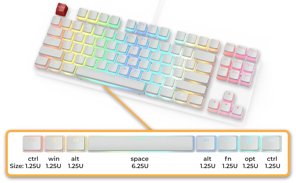 pbt gaming mechanical keyboard keycaps
