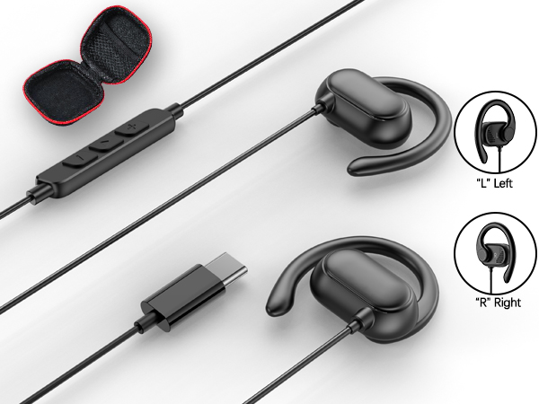 open ear headphone usb c black