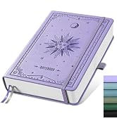 EMSHOI Lined Journal Notebook - 320 Numbered Pages, 100gsm Thick Journals, A5 Hardcover Leather C...