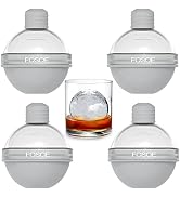Ice Ball Molds, Fosoe 2.5 Inch Round Ice Cube Molds, Large Ice Ball Maker Mold with Lids, Easy Re...