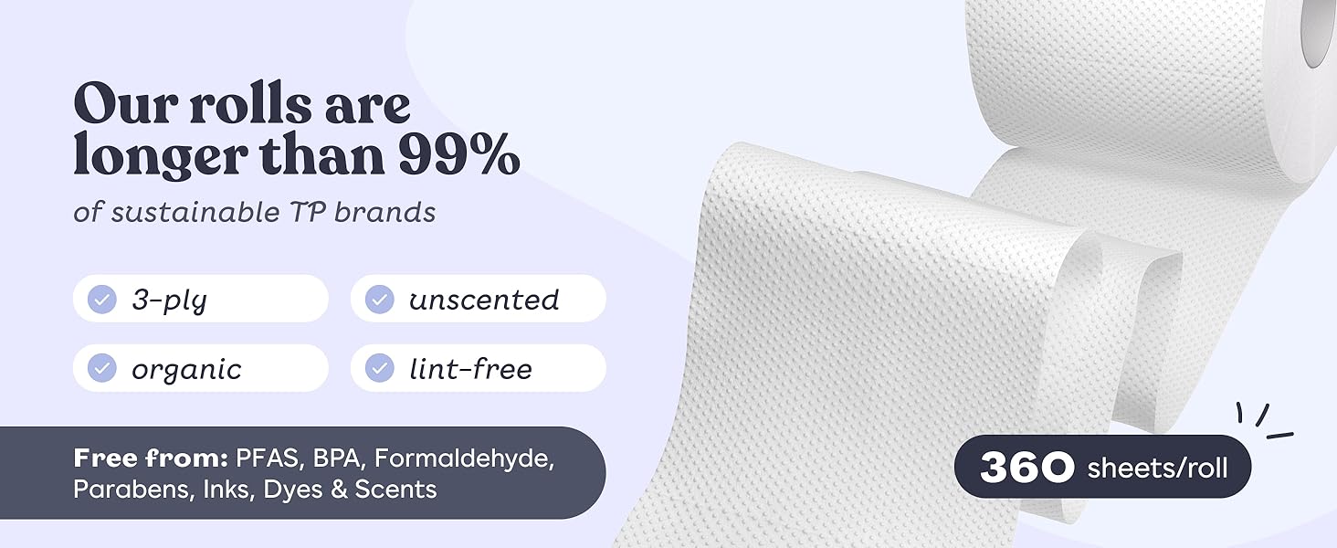 longest toilet paper roll 3-ply 360 sheets betterway double roll premium quality soft tissue paper