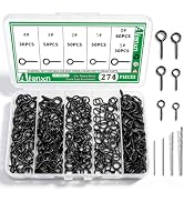 Aienxn 274PCS Black Eye Screws Assortment Kit- 0.56", 0.72", 0.8", 0.92", 1", 1.11", Zinc Plated ...