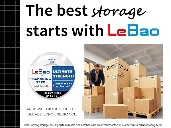 lebao packing tape for long term storage archive security storage tape