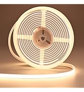 FOSUO 24V Neon LED Strip Lights 16.4ft Diffused 3000K Warm White Waterproof, Super Bright 320LM/f...