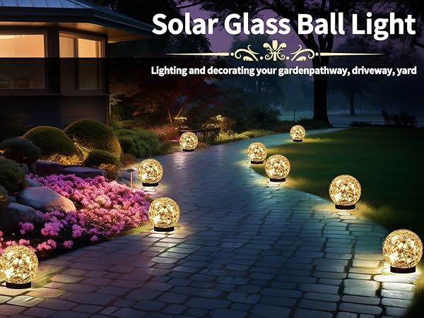 Solar Globe Lights Outdoor Waterproof