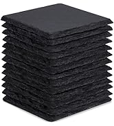 13 Pieces Slate Drink Coasters, GOH DODD 4 Inch Black Coasters Stone Coaster Set, Laser Engraving...