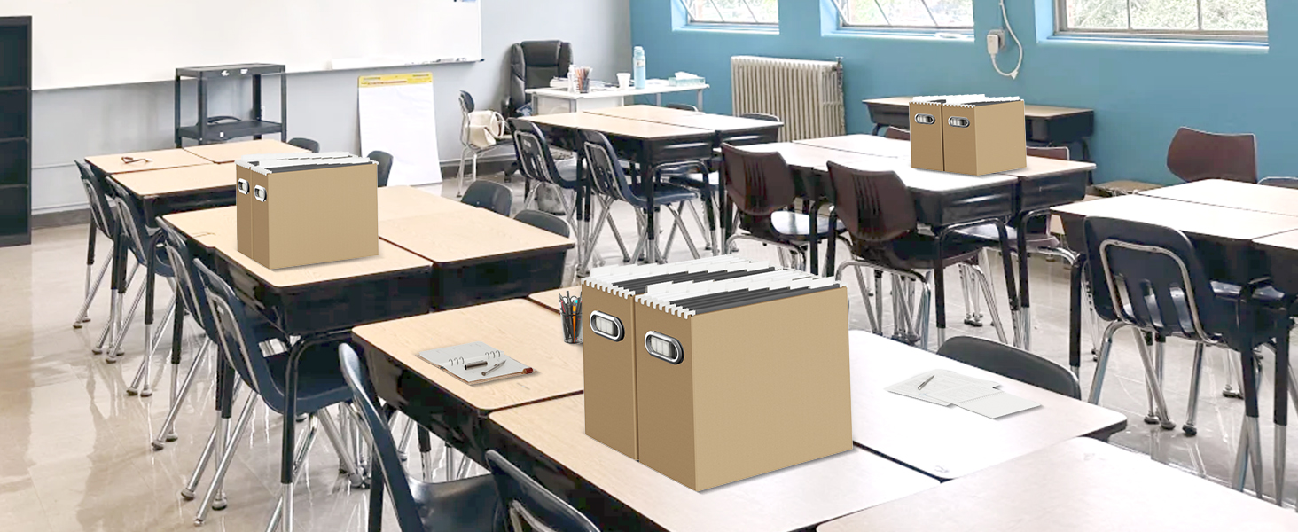 file box with hanging folders
