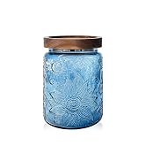 Glass Jar with Airtight Wood Lid – 24 OZ / 700 ML Vintage Storage Canister for Kitchen Pantry Bat...