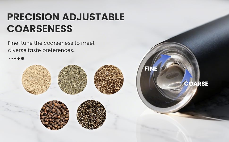 UNNEES Gravity Electric Pepper And Salt Grinder Set