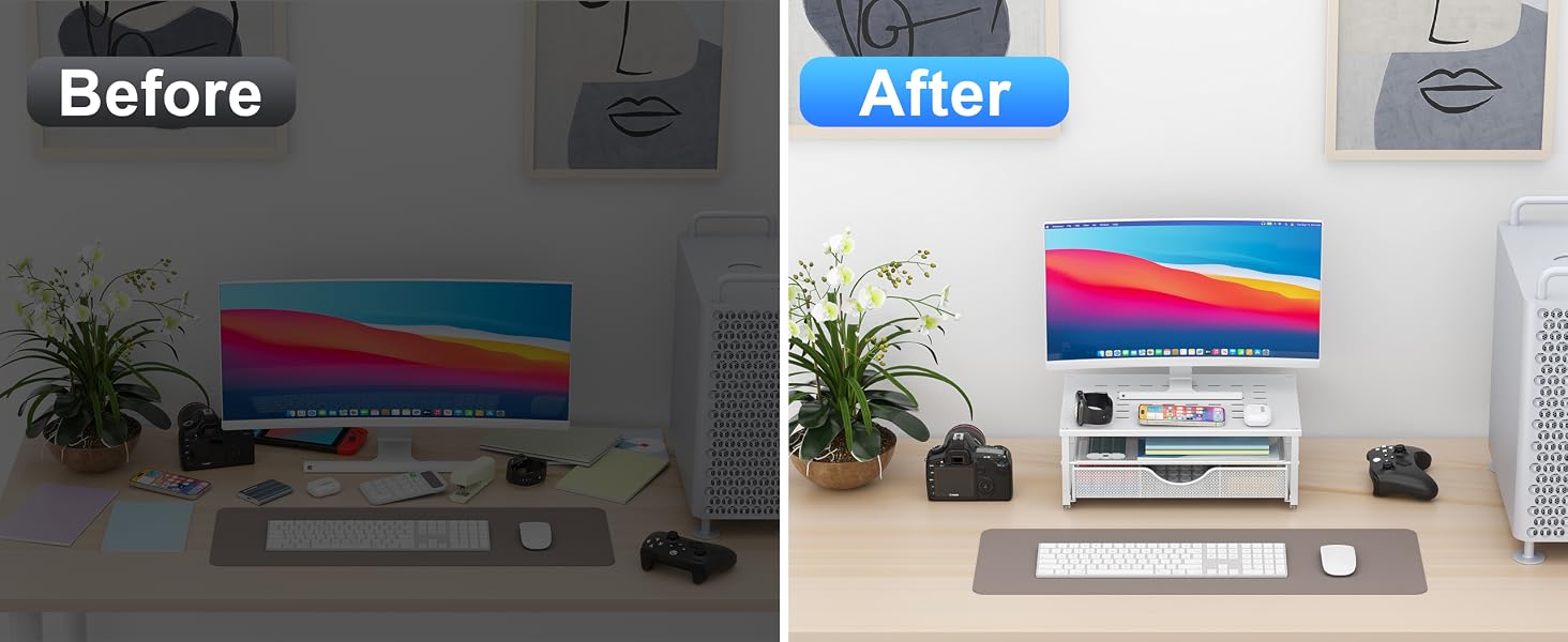 White laptop stand for desk
