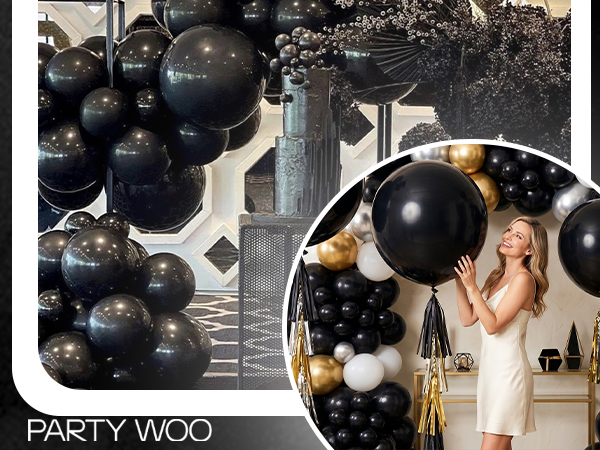 PartyWoo Black Balloons