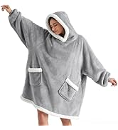 Bedsure Blanket Hoodie - Sherpa Wearable Blankets for Women & Kids as Gifts for Women Men, Christ...