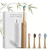 MgcSto Oscillating Sonic Electric Toothbrush with 5 Pack Bamboo Brush Heads | Type-C Rechargeable...