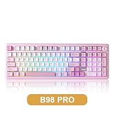 YUNZII B98 PRO 96% Wireless Mechanical Keyboard(Pink, Candy Switch) | QMK/VIA, with Numpad, Dual-...