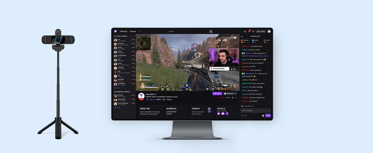 1080p usb camera for gaming streaming