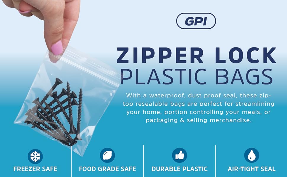 zip lock zip and seal sealable storage plastic thick bags for food storage