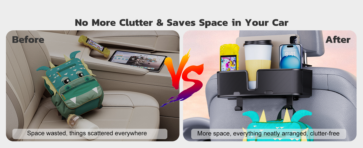 Car Headrest Cup Holder for Back Seat Organizer