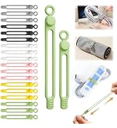 30 Pcs Silicone Cable Ties, Reusable Data Cable Organizer Wire Organizers for Office, Multipurpos...