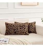 GALMAXS7 Cheetah Pillow Covers Leopard Throw Pillow Covers Set of 2, 12x20 | Faux Fur Throw Pillo...