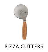 a pizza cutter with a wooden handle and a wooden handle.