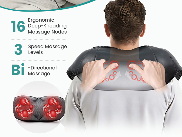 nekteck neck back massager pain relief deep tissue shoulder massage tool christmas birthday gifts