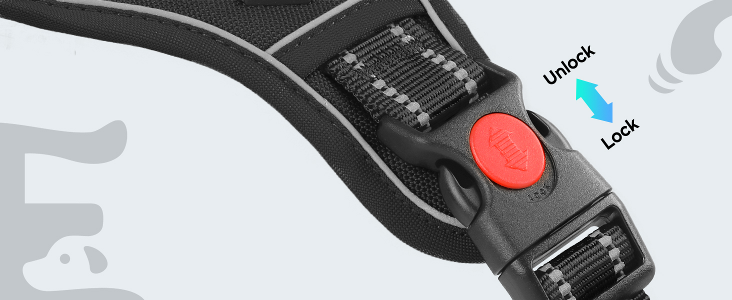 dog harness release on neck