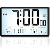 Adjustable Backlight 9'' Narrow Bezel Digital Wall Clock - Dual Power Supply(Batteries / Plug in)...