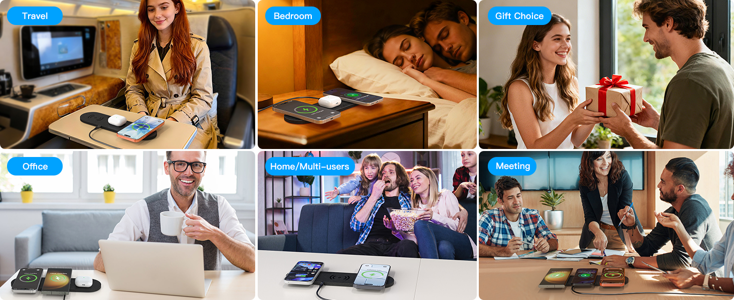 ZealSound Wireless Charging Pad,Triple Wireless Charger Pad Multiple Devices