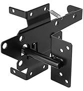 HILLMASTER Heavy Duty Self-Locking Gate Latch for Wooden Fence, Post Mount Automatic Gate Lock Gr...