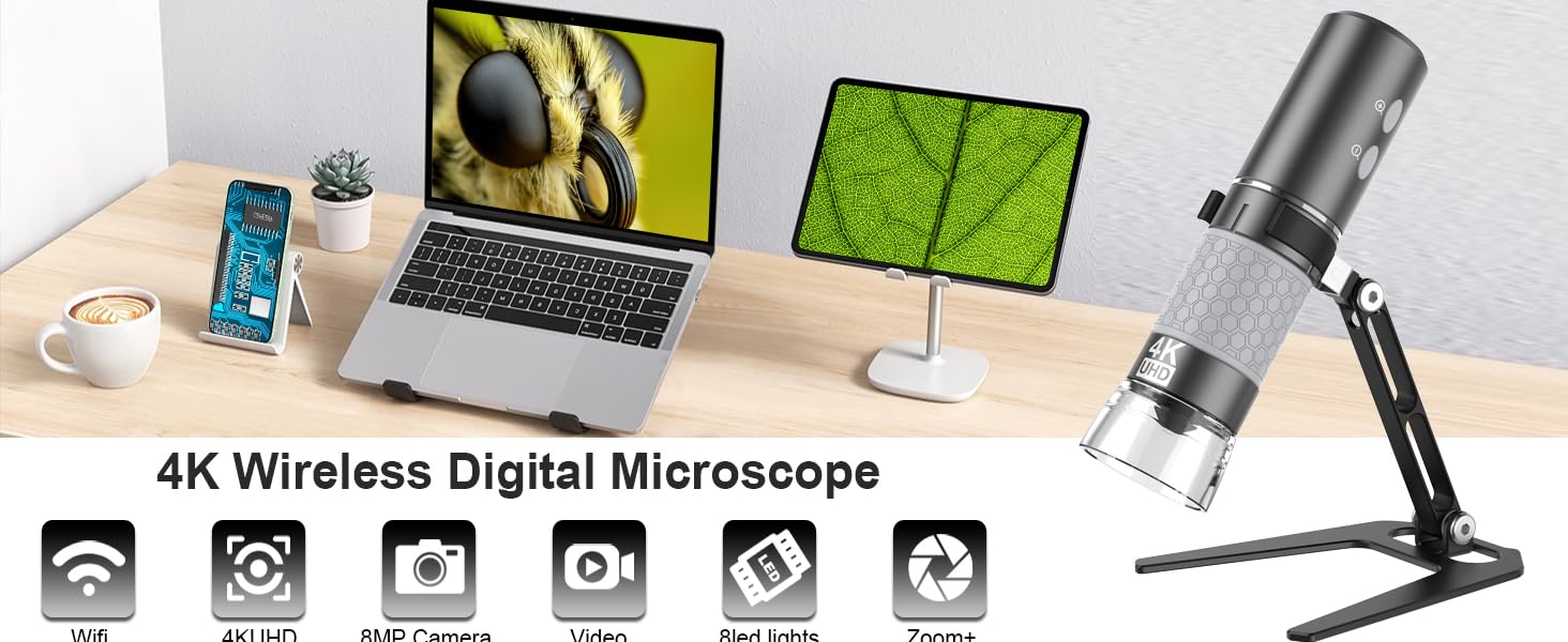Digital microscope with metal stand