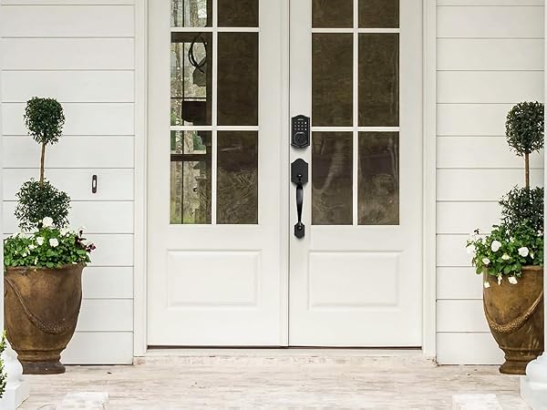 electronic door lock with handle