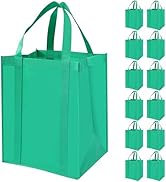 FF Uture 12 Pack Heavy Duty Reusable Grocery Bags - Large Shopping Totes Reinforced Handles, Hold...