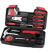 39-Piece Household Tool Set with Toolbox Storage Case - All Purpose Small Hand Tool Kit Includes ...