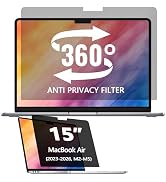 360° Privacy Screen Protector for MacBook Air 15 inch (2023-2026, M2-M5), Privacy Screen Filter C...