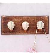 Indian Shelf 3 Hot Air Balloon Hooks with 1 Wood Planks, Decorative DIY Coat Rack Wall Mounted (S...