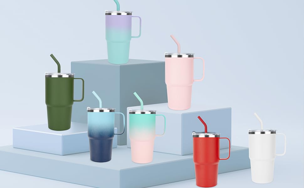 Stainless Steel Tumbler with Straw and Lid