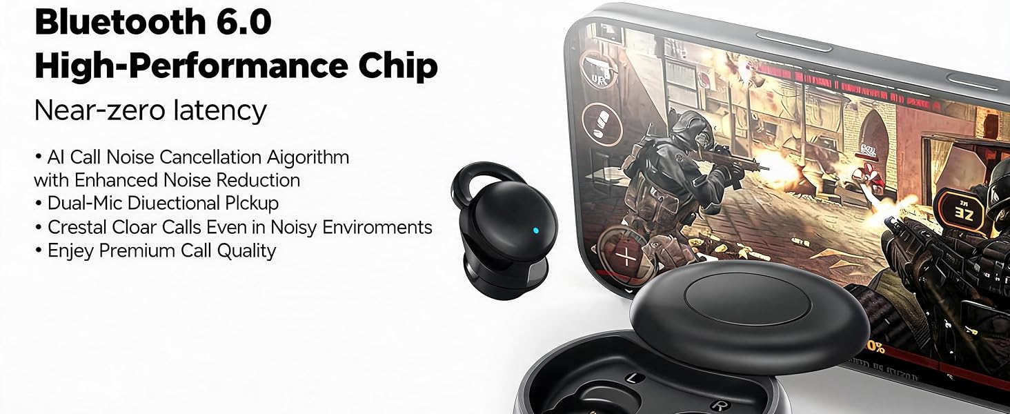 in-Ear Ear Buds for Sleeping ENC Noise Cancelling, IPX5 Waterproof Mini Earbuds