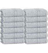 BOUTIQUO Ultra Soft Cotton Washcloths, Contains 12 Piece Face Cloths 12x12 inch, Ideal for Everyd...