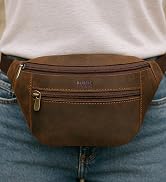 Leather Waist Pack for Men & Women - Full Grain Leather Fanny Bag, Adjustable Sling Purse & Chest...