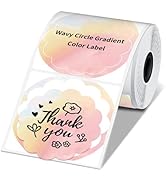 Phomemo Wavy Circle Label Compatible with M110/M110S/M120/M200/M220, Thermal Round Rainbow Gradie...