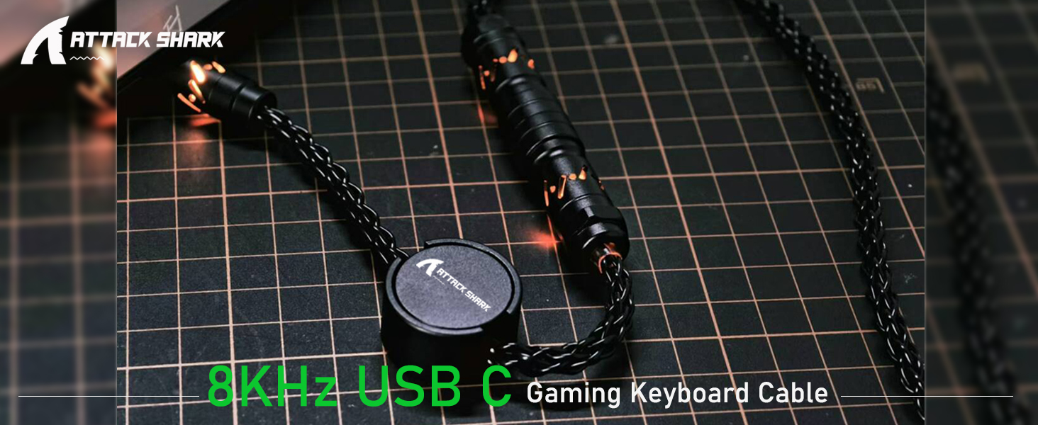 ATTACK SHARK C07 RGB Braided Aviation Cable for Charging Phone and Connecting Keyboard PS4