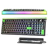 ATTACK SHARK R98HE Wired RT 8K Mechanical RGB Gaming Keyboard-Black Green | 0.005mm Accuracy,0.08...