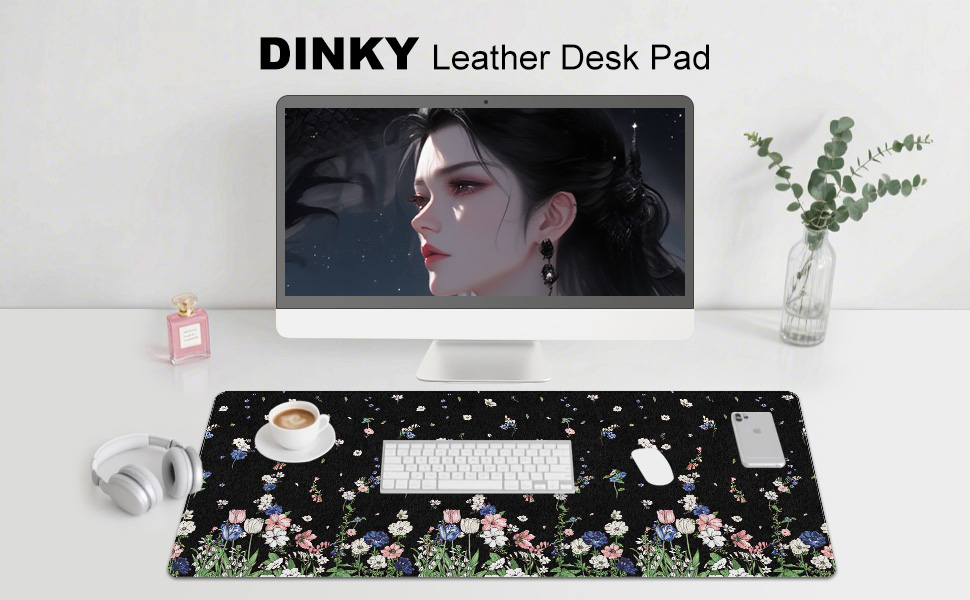 Dinky Black leather desk pad